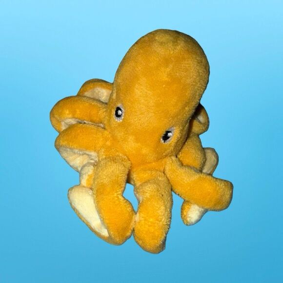 Mini Plush IKEA BLÅVINGAD Orange Soft Stuffed Octopus 4” - Picture 5 of 7